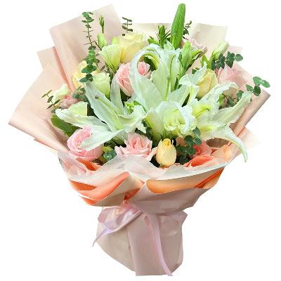 铁岭10朵玫瑰百合混搭，爱是难忘时刻